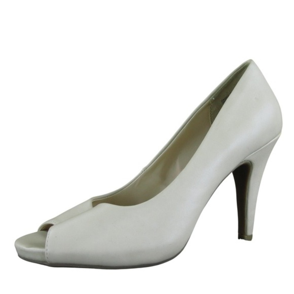 GNW Women's Cassie Peep Toe Beige Synthetic Pump 9 Medium Gently Used 2025